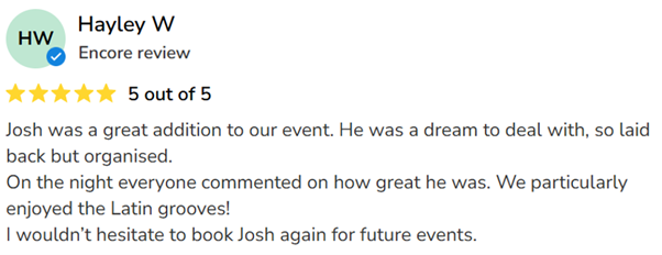 Customer review from Hayley