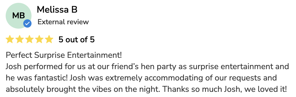 Customer review from Melissa